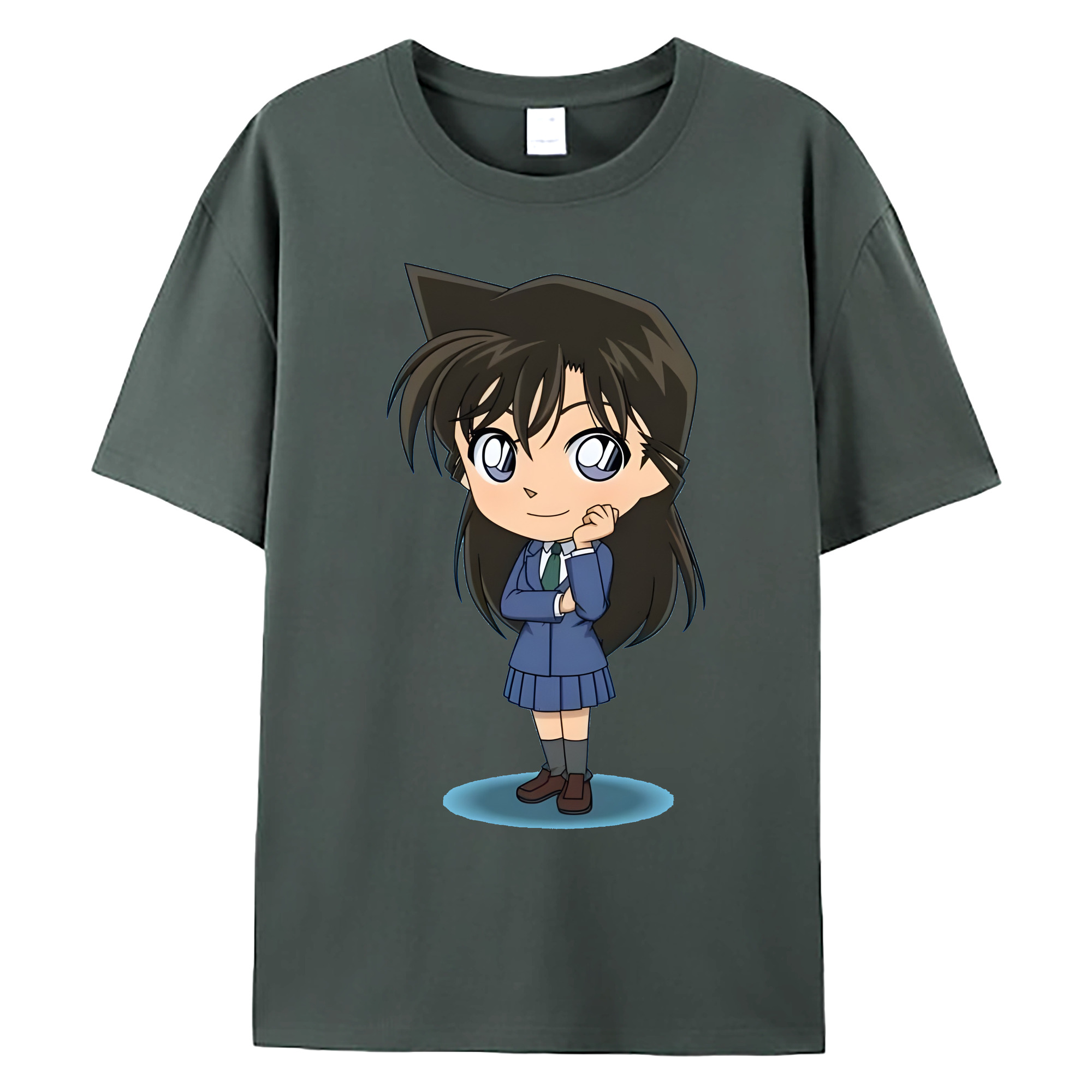 （画像用） 名探偵コナン 毛利 蘭 もうり らん、モーリ ラン Detective Conan Rachel Moore 綿100％ メンズ半袖Tシャツ｜肌触りやわらか＆通気性